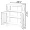 Wooden White Modern Storage Bathroom Vanity Cabinet with Adjustable Shelves and Two Horizontal Planks Design Doors